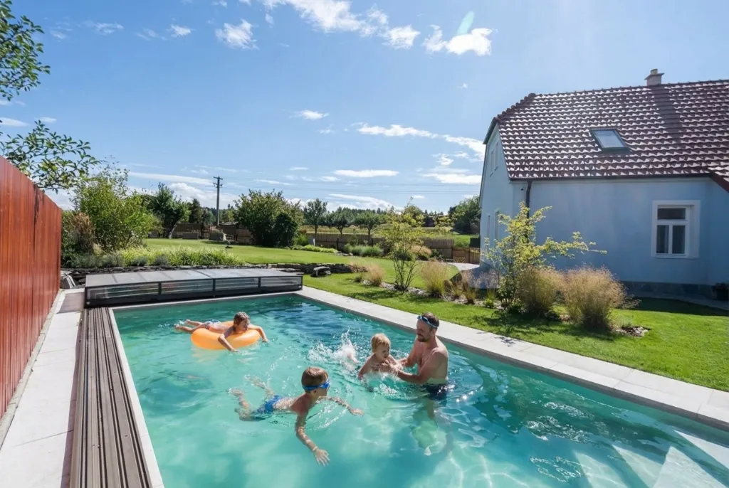 Rodinná pohoda v bazénu
